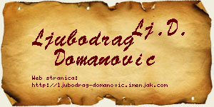 Ljubodrag Domanović vizit kartica